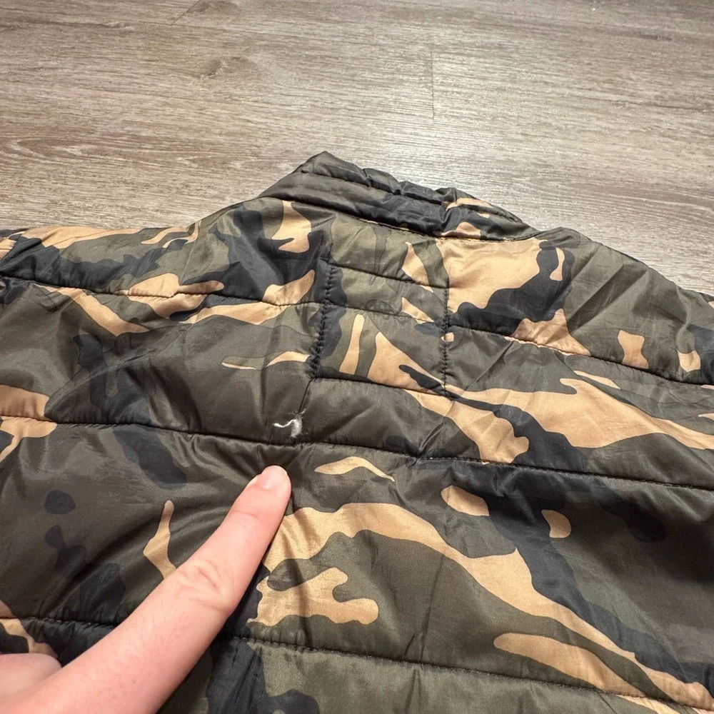 Old Navy Puffer Jacket Boys XL 14-16 Camo Green Brown Polyester Full Zip Winter‎